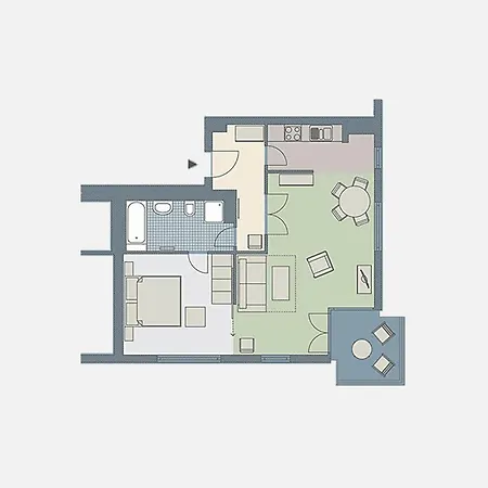 Apartmán Kaiservillen - Mit 1 Schlafzimmer Und Balkon D231 *